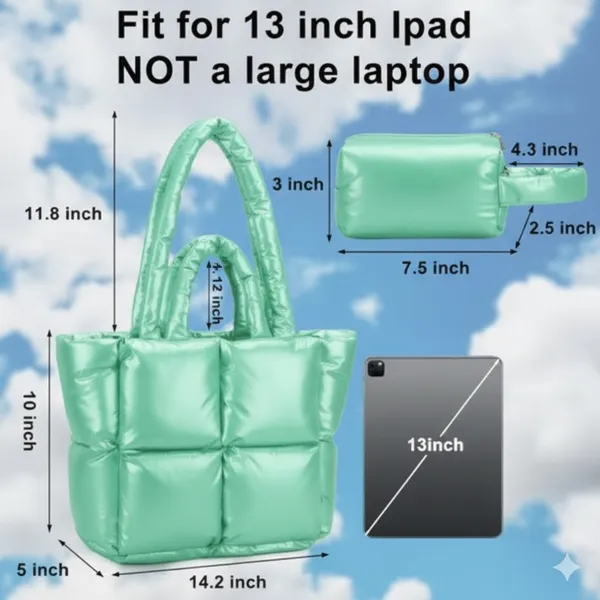 Mint_Green_Pu_Leather_Premium_Puffer_Tote_Bag_For_Women