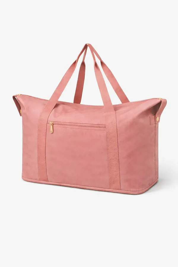 Pink_Pu_Leather_Premium_Travel_Duffel_Bag_For_Women