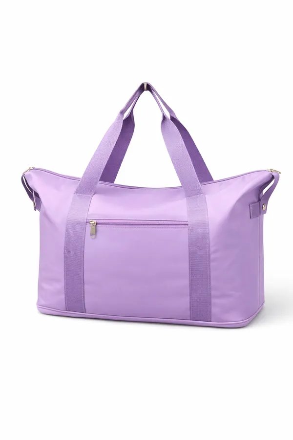Lavender_Purple_Pu_Leather_Premium_Travel_Bag_For_Women