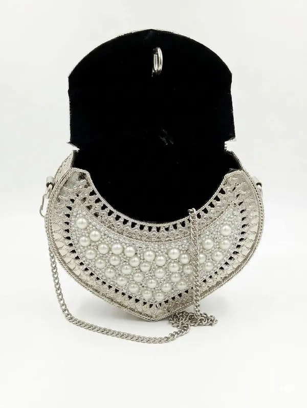 Silver_Metal_And_Pearl_Embellishments_Premium_Cosmetic_Bag_For_Women