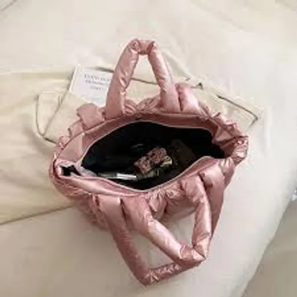 Pink_Pu_Leather_Premium_Quilted_Tote_Bag_For_Women