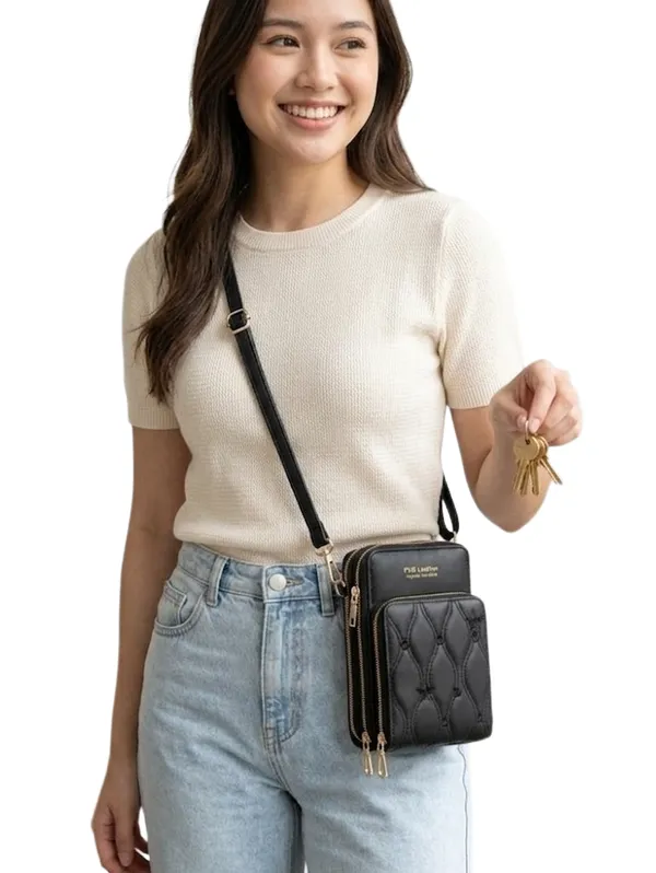Black_Pu_Leather_Premium_Crossbody_Phone_Bag_For_Women