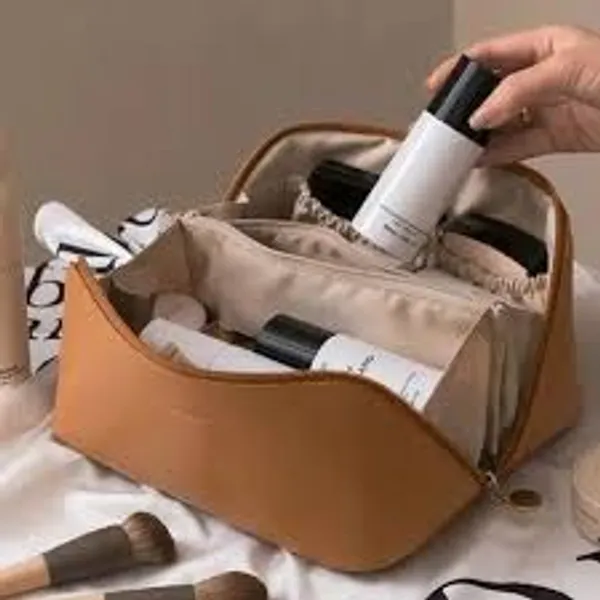 Brown_Pu_Leather_Premium_Cosmetic_Organizer_Bag_For_Women