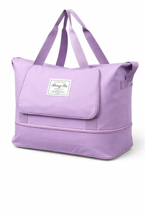 Lavender_Purple_Pu_Leather_Premium_Travel_Bag_For_Women