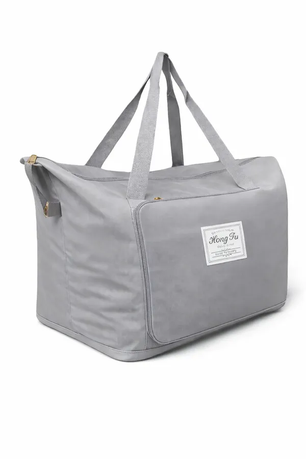 Grey_Pu_Leather_And_Faux_Fur_Premium_Travel_Duffel_Bag_For_Women