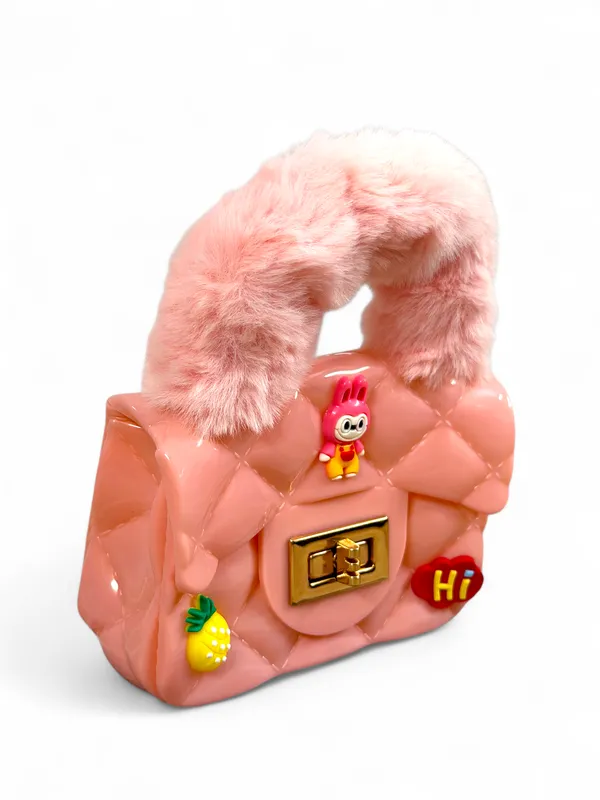 Pink_Pu_Leather_And_Faux_Fur_Premium_Mini_Handbag_For_Kids