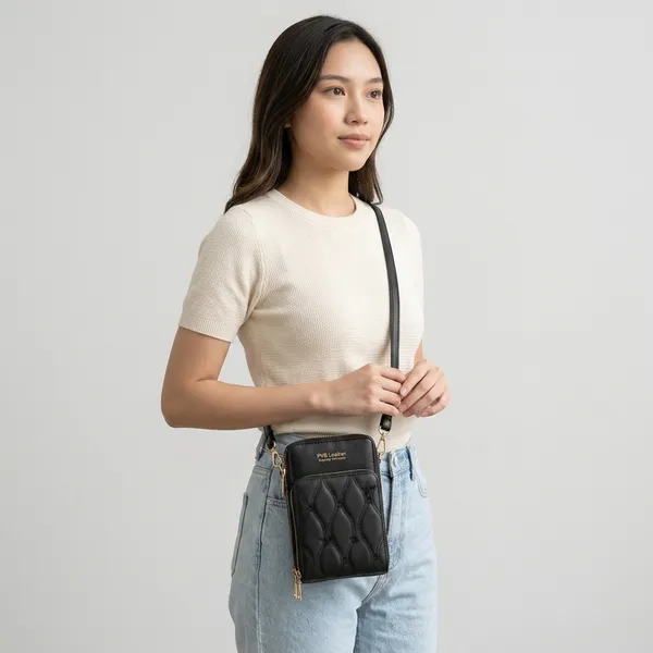 Black_Pu_Leather_Premium_Crossbody_Phone_Bag_For_Women