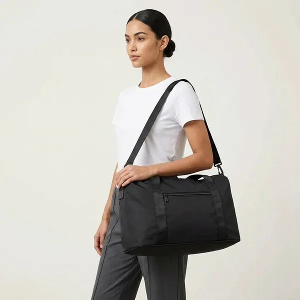 Black_Leather_Premium_Duffel_Gym_Bag_For_Women