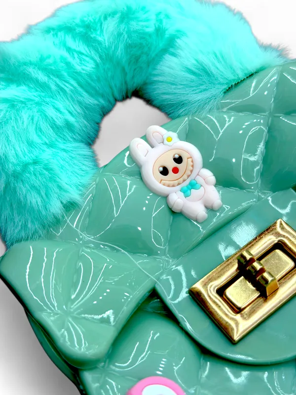 Turquoise_Polyester_And_Aluminum_Foil_Premium_Mini_Handbag_For_Kids