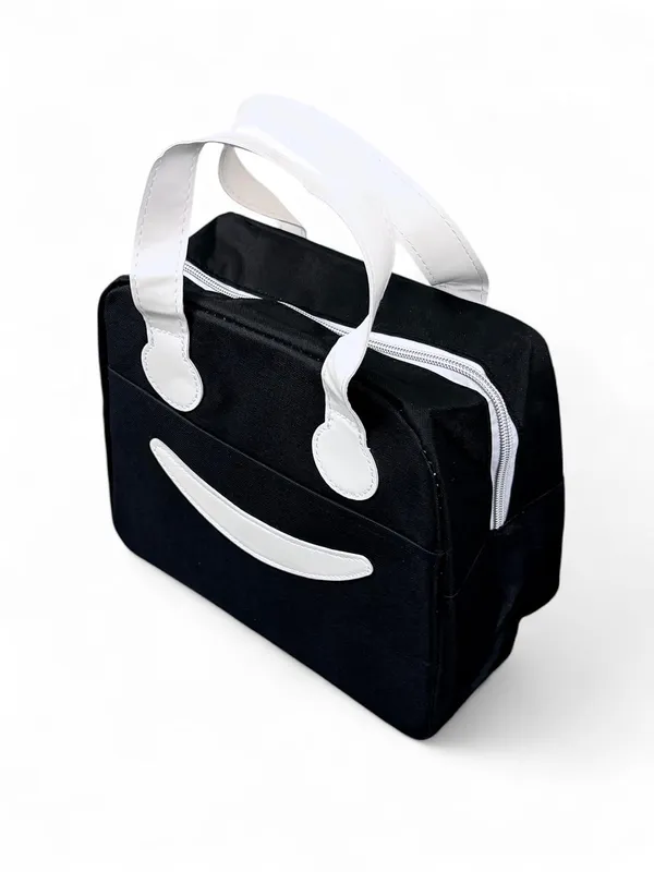 BLACK_Pu_Leather_Premium_Lunch_Bag_For_Women
