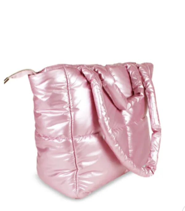 Pink_Pu_Leather_Premium_Quilted_Tote_Bag_For_Women