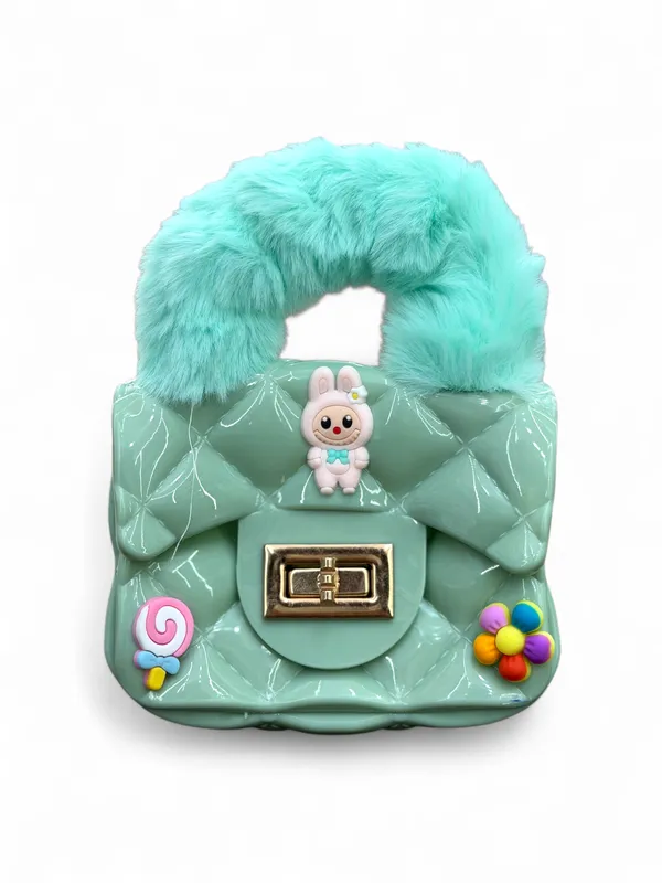 Turquoise_Polyester_And_Aluminum_Foil_Premium_Mini_Handbag_For_Kids