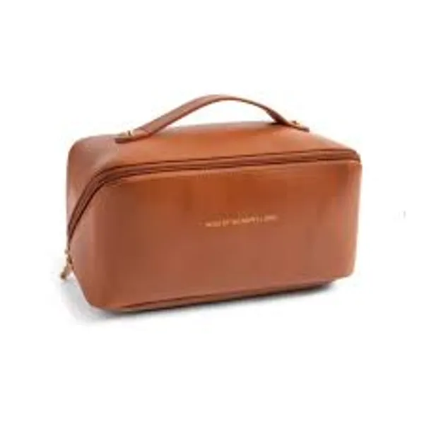 Brown_Pu_Leather_Premium_Cosmetic_Organizer_Bag_For_Women