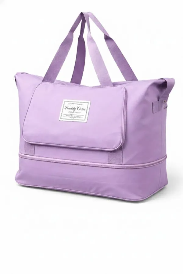 Lavender_Purple_Pu_Leather_Premium_Travel_Bag_For_Women