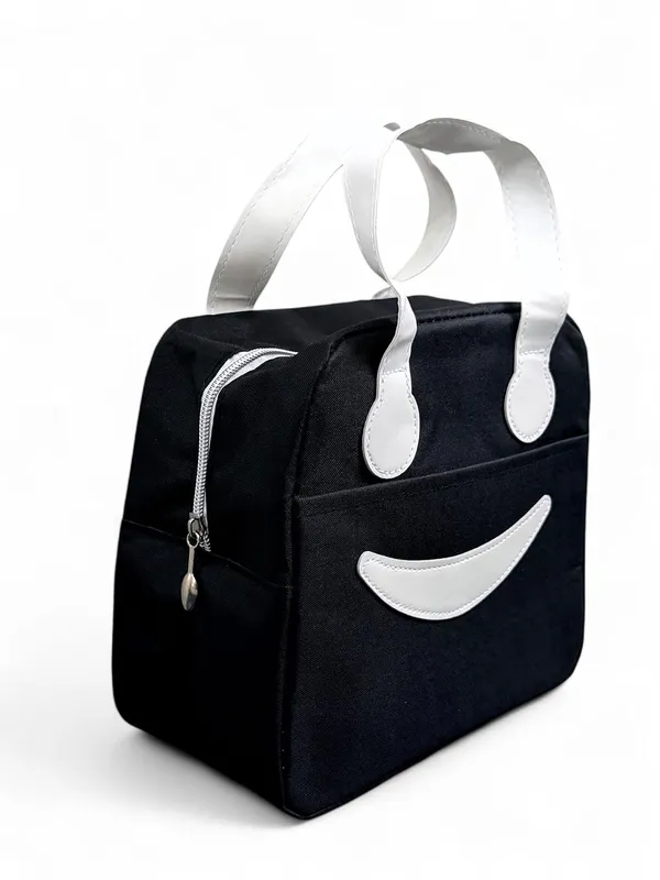 BLACK_Pu_Leather_Premium_Lunch_Bag_For_Women