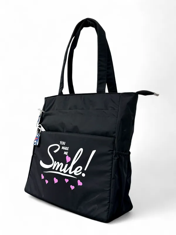 black_Polyester_Premium_Tote_Bag_For_Women