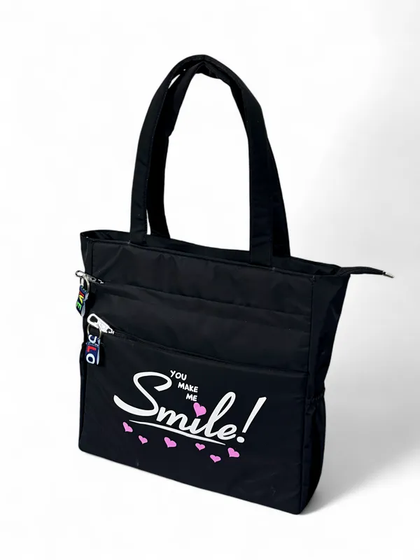black_Polyester_Premium_Tote_Bag_For_Women