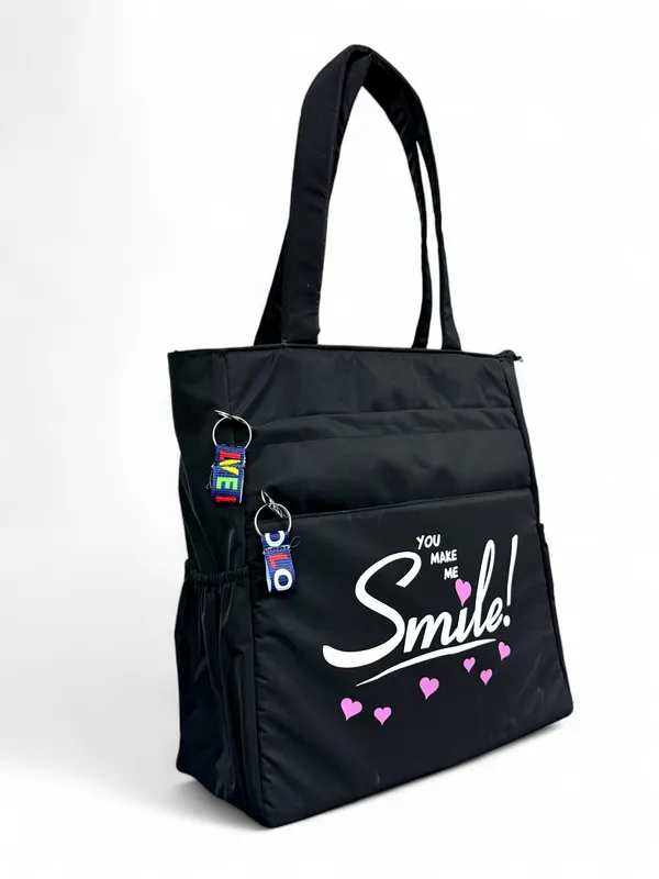 black_Polyester_Premium_Tote_Bag_For_Women