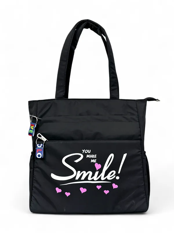 black_Polyester_Premium_Tote_Bag_For_Women