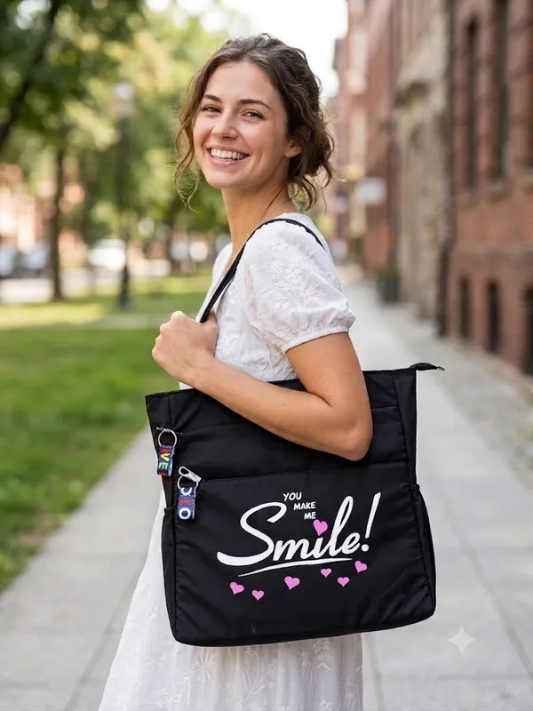 black_Polyester_Premium_Tote_Bag_For_Women