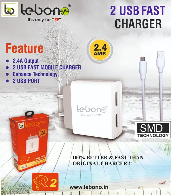 Lebono_2_Usb_Fast_Charger_-_2.4A_Dual_Port_Mobile_Charger_With_Smd_Technology