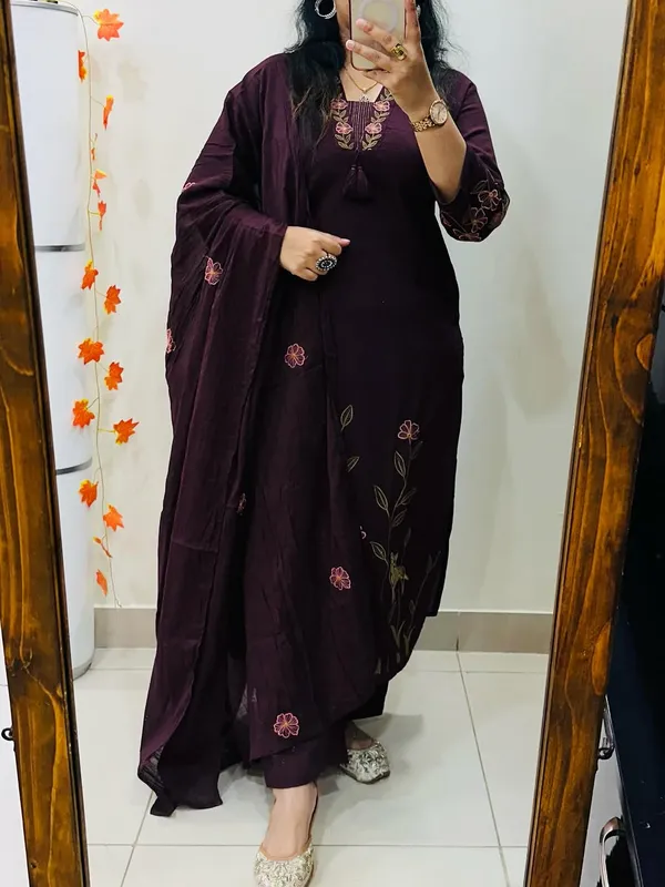 Royal_Wine_Embroidered_Kurta_Set_with_Dupatta