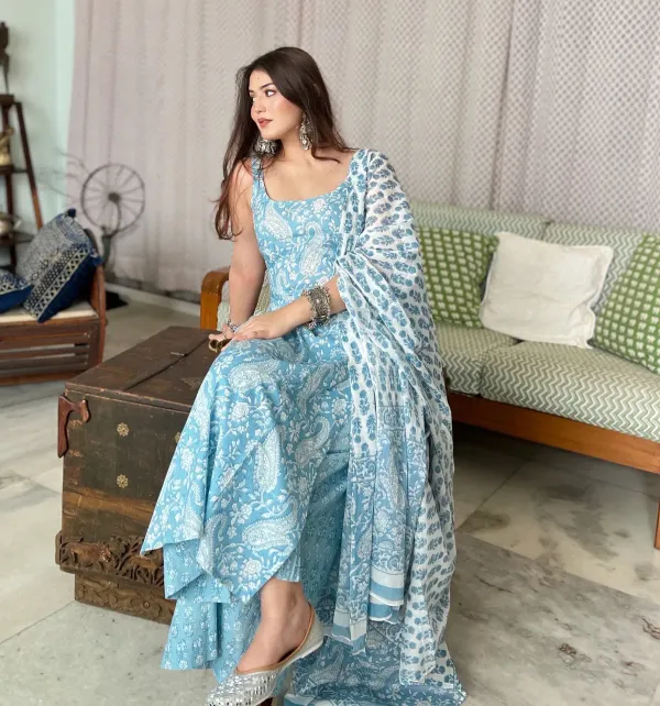 Sky_Blue_Printed_Kurta_Palazzo_Set_with_Dupatta