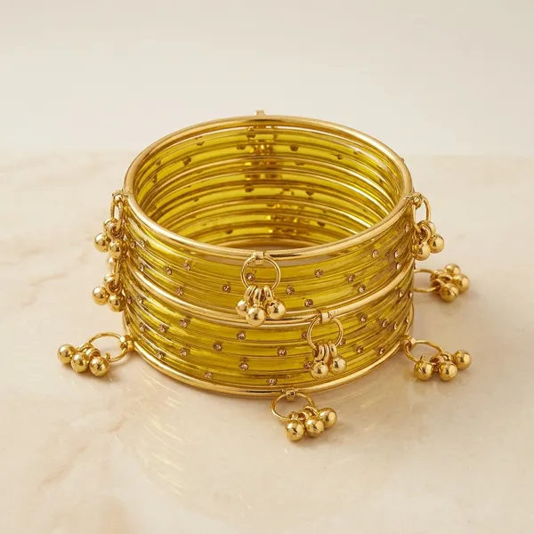 Gold_Glass_Metal_Embellished_Kashmiri_Bangle_Set_For_Women