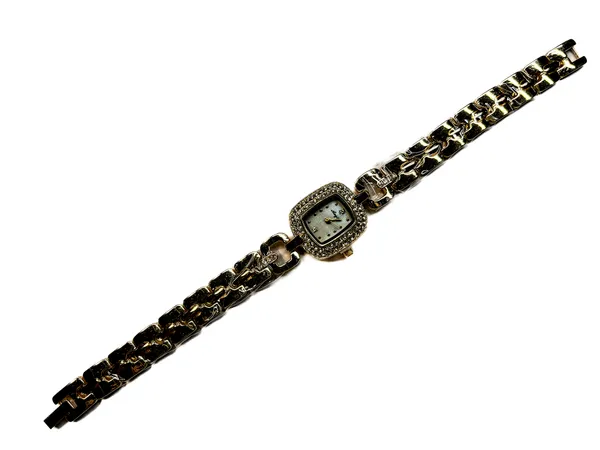 Bronze_Stainless_Steel_Floral_Chain_Link_Bracelet_Watch_For_Women
