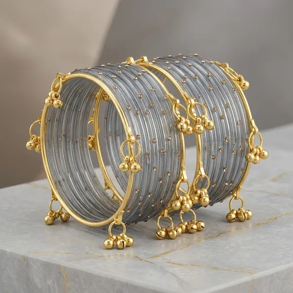 Grey_Glass_Metal_Gold_Embellished_Kashmiri_Bangle_Set_For_Women