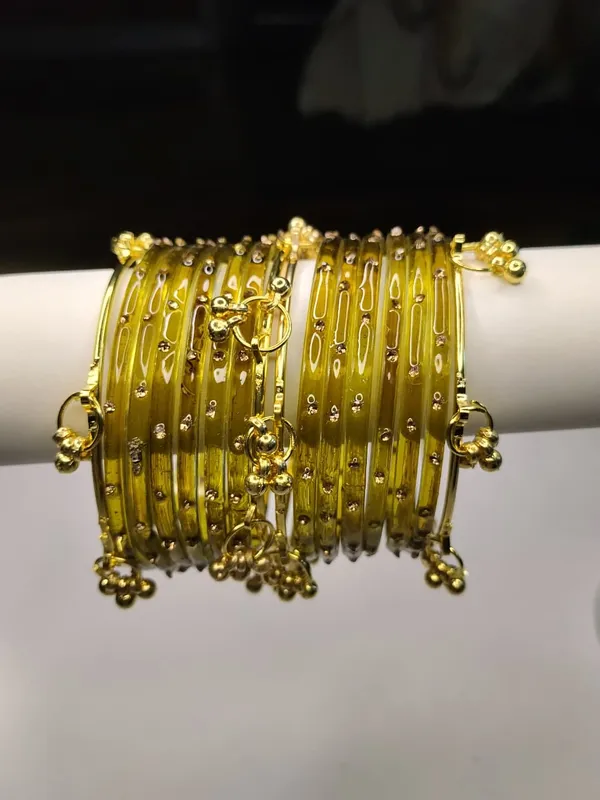 Gold_Glass_Metal_Embellished_Kashmiri_Bangle_Set_For_Women