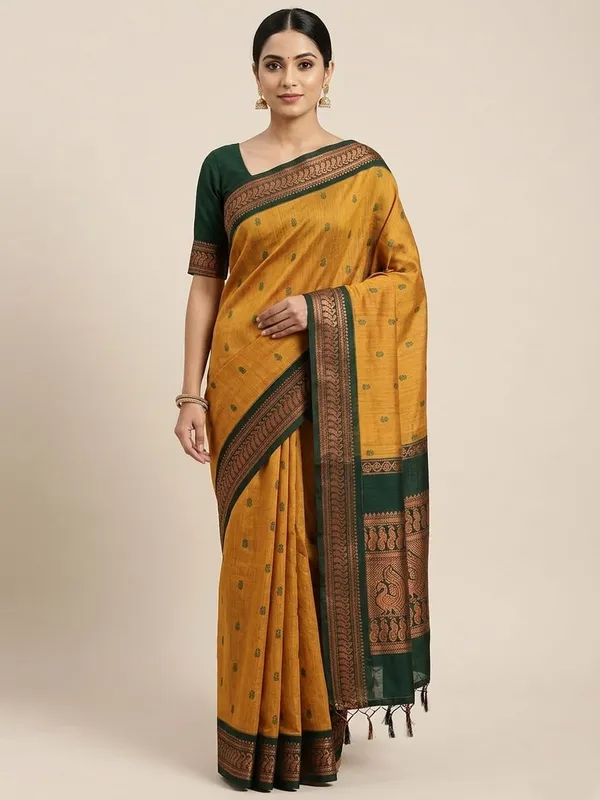 Mustard_Yellow_Kalyani_Cotton_Silk_Woven_Buti_Saree_For_Women