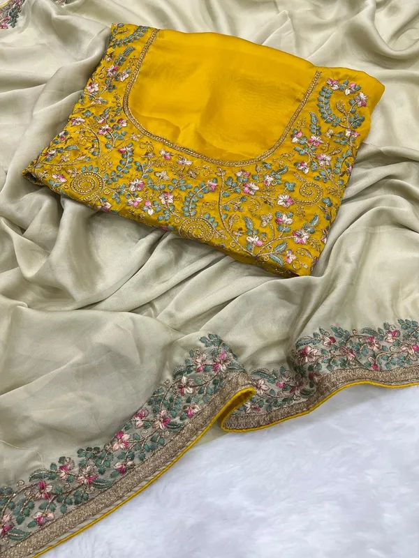 Off-White_Yellow_Rangoli_Embroidered_Organza_Saree_For_Women