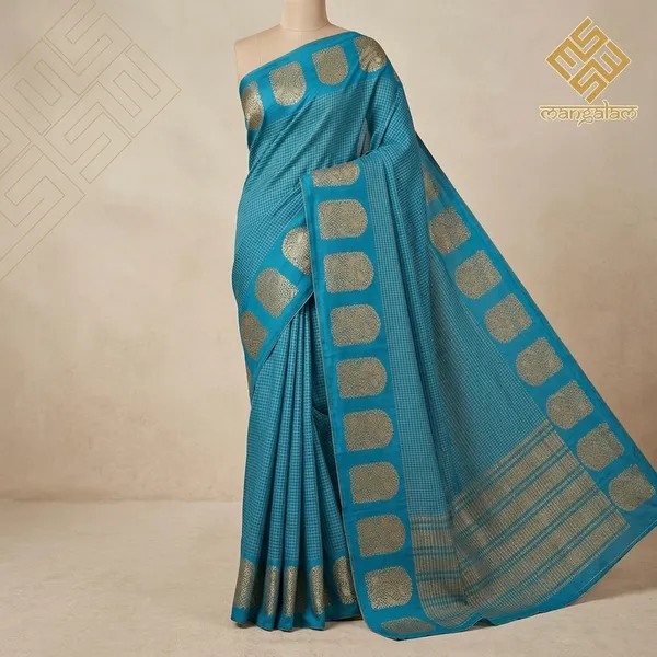 Blue_And_Black_Mysore_Crepe_Golden_Woven_Motif_And_Mysore_Crepe_Golden_Brocade_Border_Saree_For_Women_Pack_Of_2
