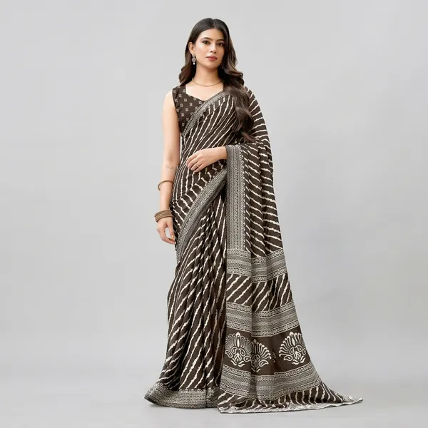 Black_Pure_Dull_Moss_Leheriya_Print_Saree_For_Women