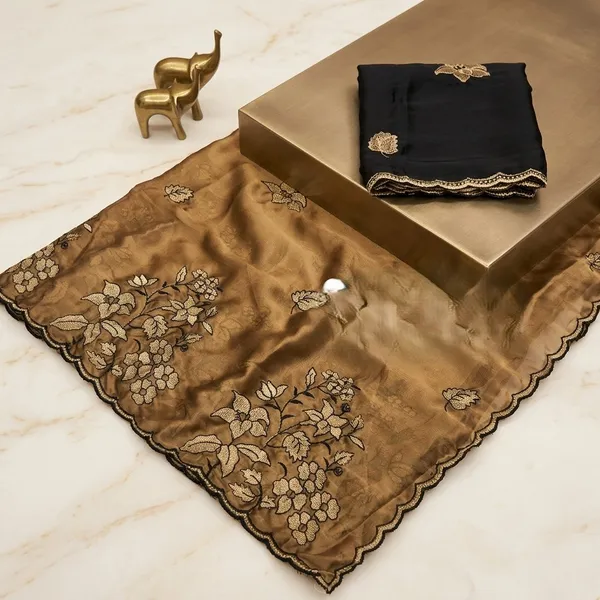 Golden_Brown_Georgette_Embroidered_Sequin_Saree_For_Women