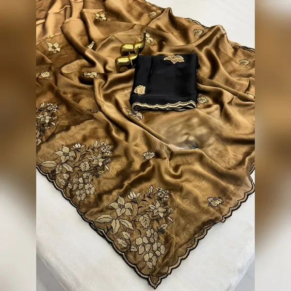 Golden_Brown_Georgette_Embroidered_Sequin_Saree_For_Women