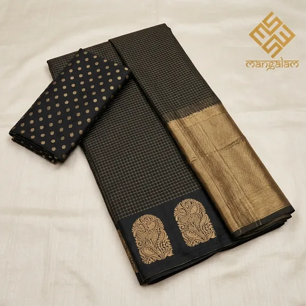Black_Mysore_Crepe_Golden_Brocade_Border_Saree_For_Women