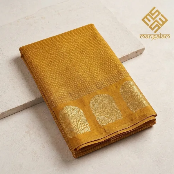 Mustard_Yellow_Mysore_Crepe_Woven_Golden_Motif_Saree_For_Women