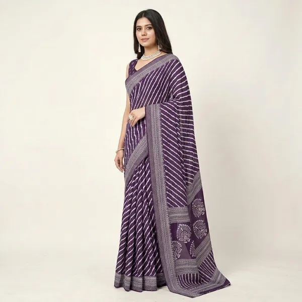 Purple_Dull_Moss_Bandhani_Silver_Gota_Patti_Saree_For_Women