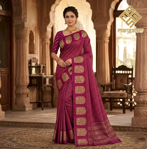 Magenta_And_Purple_Mysore_Crepe_And_Mysore_Crepe_Golden_Zari_Work_Saree_For_Women_Pack_Of_2