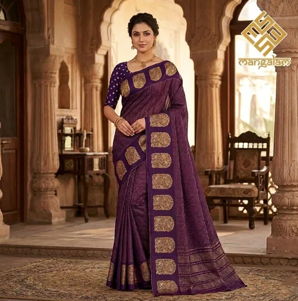 Magenta_And_Purple_Mysore_Crepe_And_Mysore_Crepe_Golden_Zari_Work_Saree_For_Women_Pack_Of_2