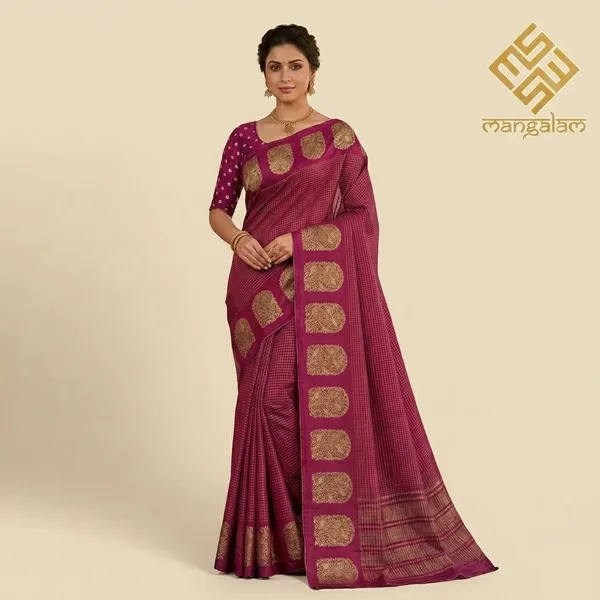 Magenta_And_Purple_Mysore_Crepe_And_Mysore_Crepe_Golden_Zari_Work_Saree_For_Women_Pack_Of_2