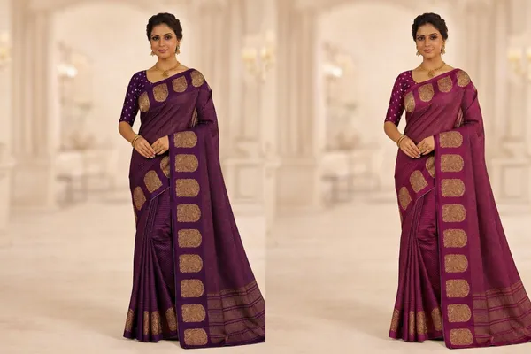 Magenta_And_Purple_Mysore_Crepe_And_Mysore_Crepe_Golden_Zari_Work_Saree_For_Women_Pack_Of_2