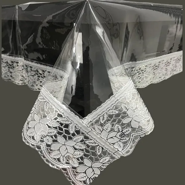 Agroha_Transparent_PVC_Center_Table_Cover_4_Seater_for_Home,_Hotel,_Office_&_Restaurant_Pack_of_1_(40x60,_Transparent_with_Silver_Lace)