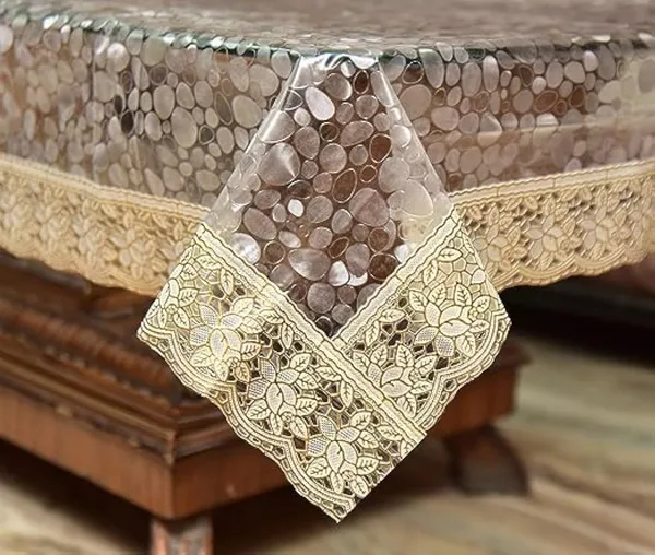 Agroha_Transparent_PVC_Dining_Table_Cover_6_Seater_for_Home,_Hotel,_Office_&_Restaurant_Pack_of_1_(60x90,_Stone_with_Golden_Lace)