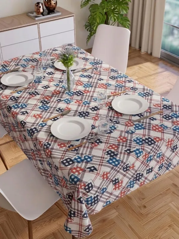 Agroha_PVC_Floral_Printed_Dining_Table_Cover,_Waterproof,_6_Seater,_54x78_Inches,_PVC_Table_Cloth/Sheet_for_Party_and_Events_(Grey_Check)