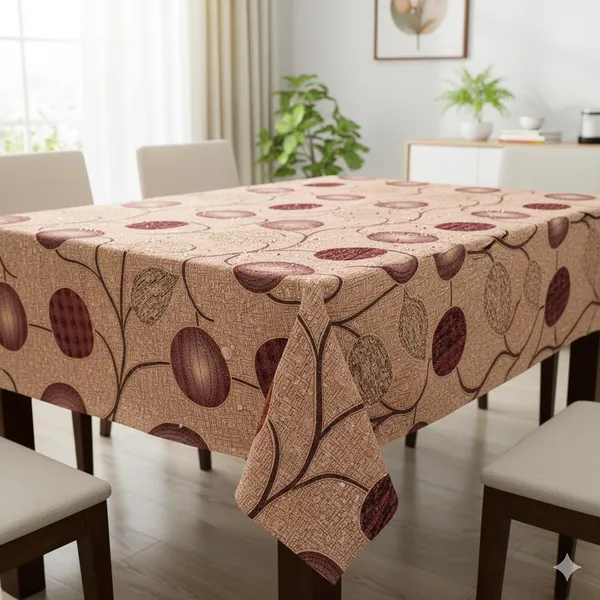 Agroha_Water_Proof_4&6_Seater_dinnging_Table_Cover/PVC_Dining_Table_Protector_�_Waterproof,_dustproof_&_Table_Cover_for_6_Seater_|_PVC_Table_Sheet_Size_54x78_inches_(Khaki)