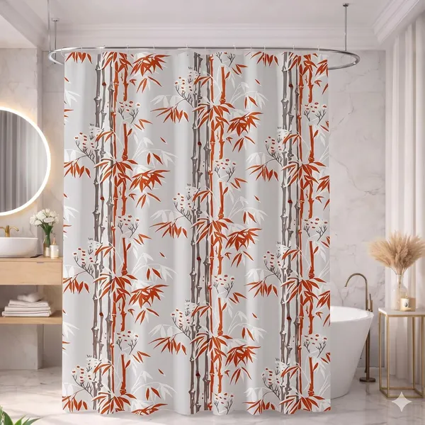 Shower_Curtain_7_Feet_|_Waterproof_PVC_Printed_Bathroom_Curtain_with_8_Rings_|_Transparent_Stone_Print_Bathtub_Curtain_|_Extra_Long_Bathroom_Liner,_Waterproof_&_Easy_to_Clean_(Orange_Leaf,Pack_Of_1)