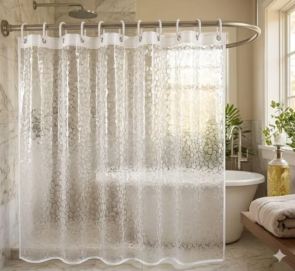 Agroha_Shower_Curtain_7_Feet_|_Waterproof_PVC_Bathroom_Curtain_with_8_Rings_|_Transparent_Stone_Print_Bathtub_Curtain_|_Extra_Long_Bathroom_Liner,_Waterproof_&_Easy_to_Clean_(Transparent,Pack_of_2)